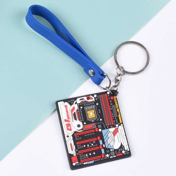  Móc khóa bo mạch PC cao su 3D 