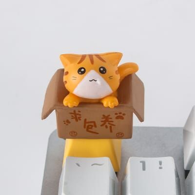  Keycap Mèo trong thùng giấy cho phím cơ 
