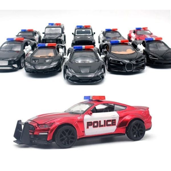 Mô hình xe cảnh sát bằng kim loại tỉ lệ 136 chạy bằng dây cót Hotsen xe hơi đồ chơi đẹp mắt chất lượng tốt giá rẻ quà tặng cho trẻ em dễ thương