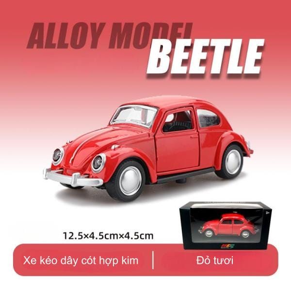  Mô hình xe con bọ Beetle kim loại 1:36 dây cót MC5 