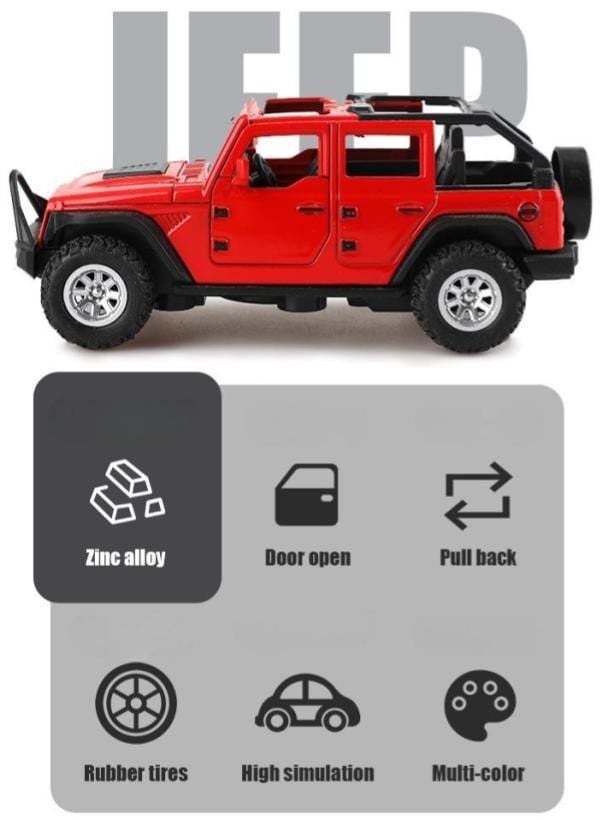  Mô hình xe Rubicon Jeep kim loại 1:36 dây cót MC5 