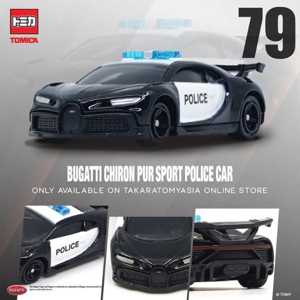  Tomica No. 79 Bugatti Chiron Pur Sport Police Car 