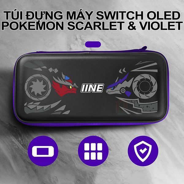  Bóp đựng Nintendo Switch OLED loại cứng IINE - Pokemon Scarlet & Violet 