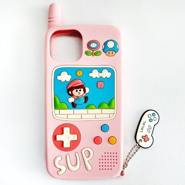  Ốp lưng hình máy game hồng cho iPhone 13/Pro/Pro Max 