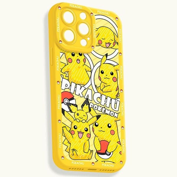Ốp lưng Pokemon Pikachu chuột điện cao cấp cho iPhone 15 Plus Pro Max
