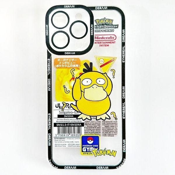  Ốp lưng trong suốt hình Psyduck Vịt bối rối cho iPhone 14 Pro/Pro Max 