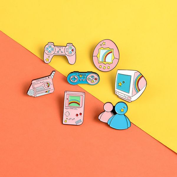 Pin huy hiệu kim loại cài áo Game Retro 90s Cổ điển