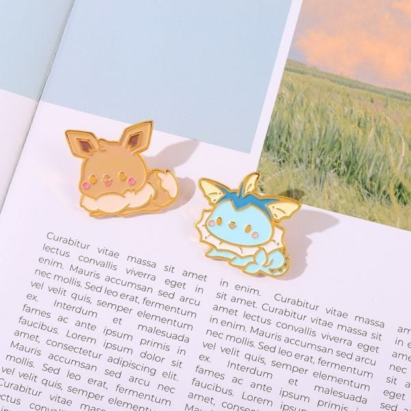 Ghim đính balo Huy hiệu pin cài áo Pokemon Eevee - Eeveelution