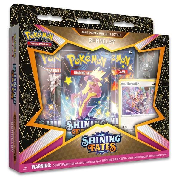  PB137 - Pokemon TCG Shining Fates Mad Party Pin Collection - Bunnelby 