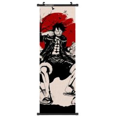 Poster vải tranh cuộn anime game One Piece phong cách Nhật