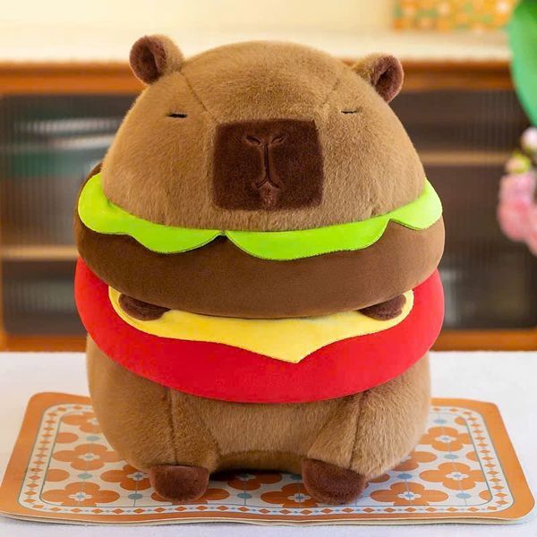Gấu bông chuột lang nước Capybara hamburger 40cm mềm mại, kích thước lớn ôm cực thích món quà lý tưởng cho mọi lứa tuổi