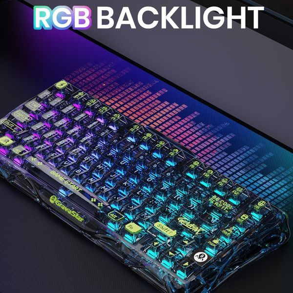  Bàn phím cơ GravaStar Mercury K1 Lite Transparent Black 