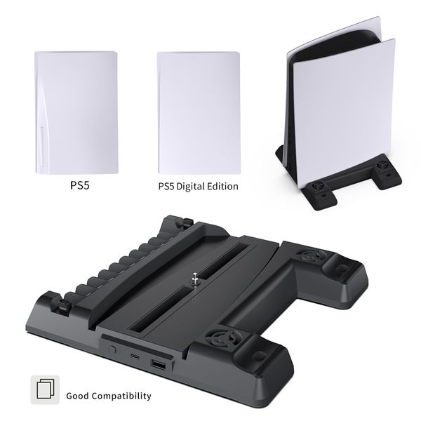 Base Vertical Refrigerante Multifuncional para PS5 DOBE - Base Vertical Refrigerante PS5