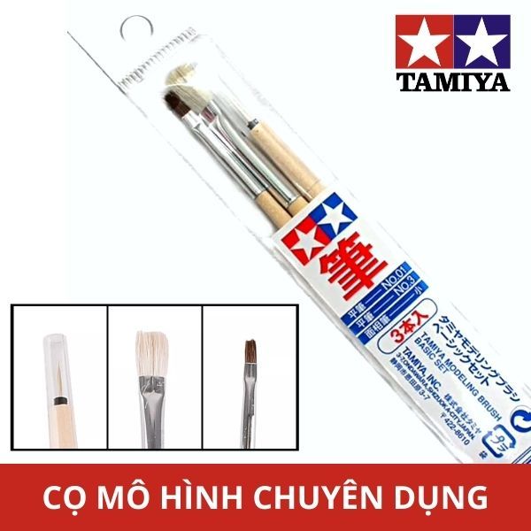  Set 3 cọ sơn vẽ cơ bản - Modeling Brush Set Tamiya 87066 cho mô hình 