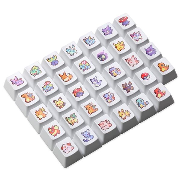  Set 34 nút Keycap Pokemon Pixel Retro Art cho phím cơ 