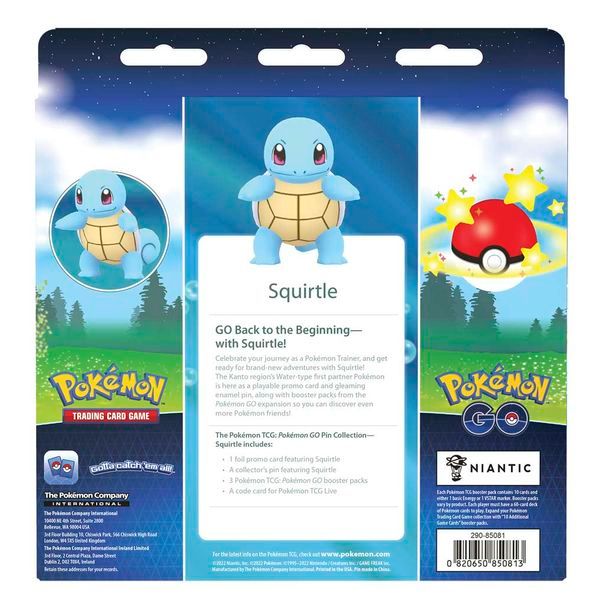  PB155 - Thẻ bài Pokemon TCG Pokemon GO Pin Collection Squirtle 