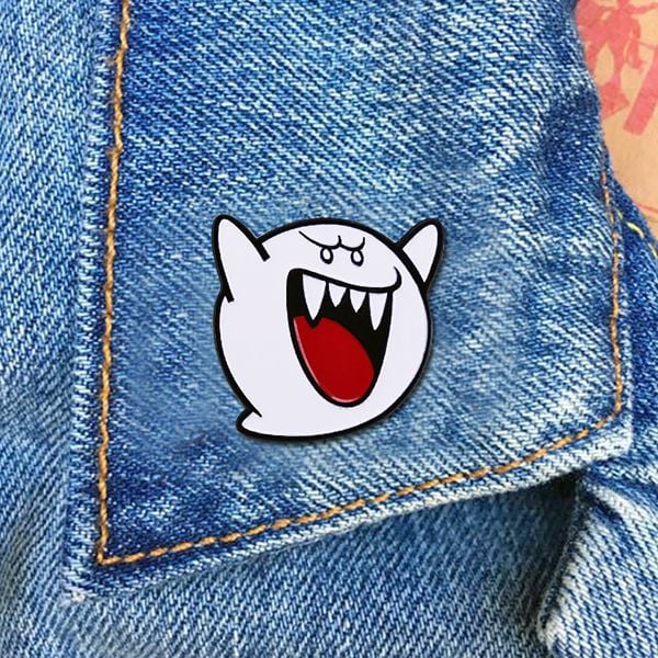 Pin cài áo huy hiệu hình ma Boo Super Mario Bros