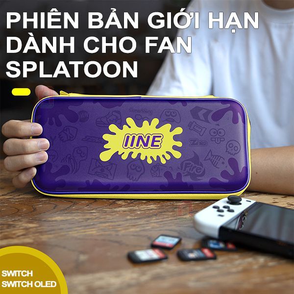  Bóp đựng Nintendo Switch loại cứng IINE - Splatoon Purple 