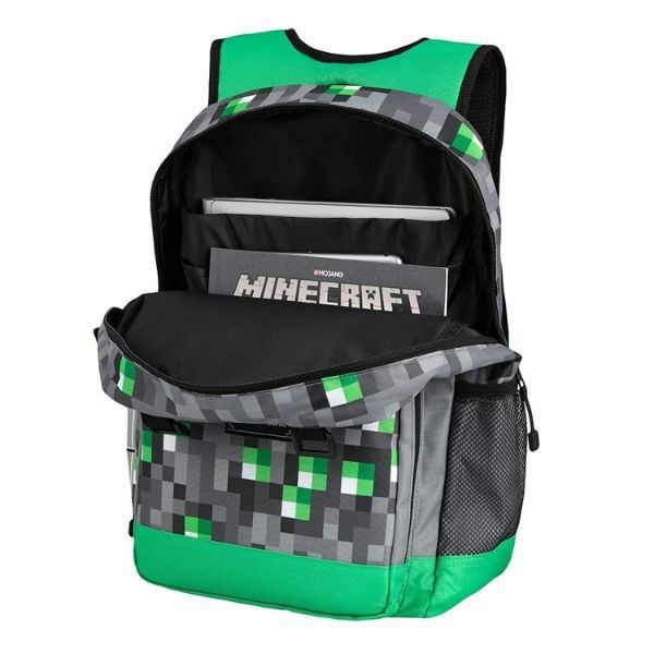  Balo Minecraft Pickaxe Emerald đựng laptop, sách vở 