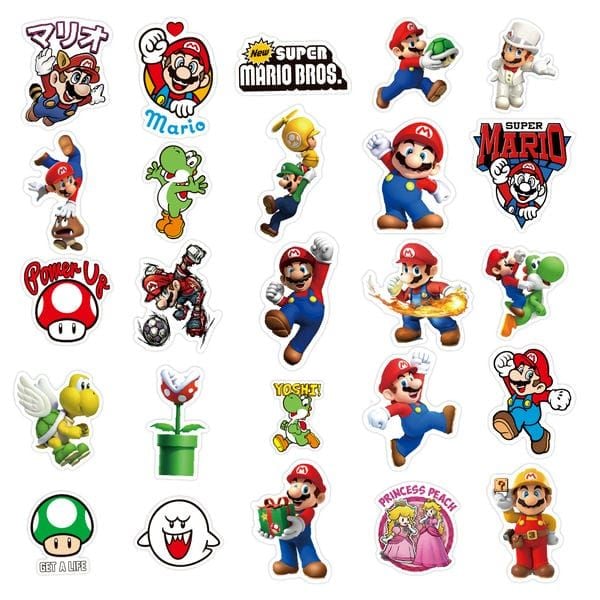  Hình dán Sticker tổng hợp Super Mario Bros 50 cái ngẫu nhiên 