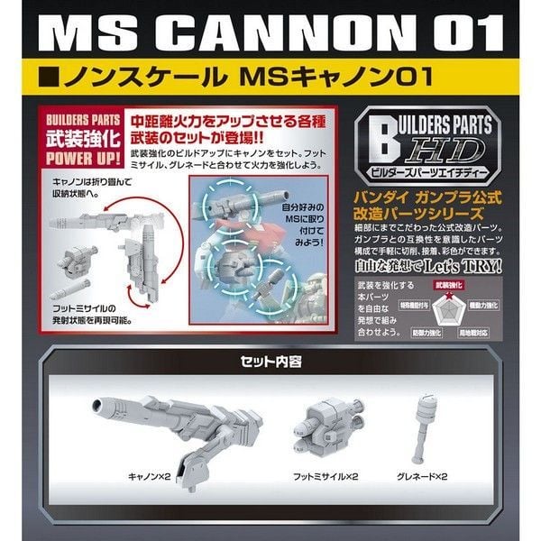 Builders Parts HD MS Cannon 01 gundam chính hãng Bandai
