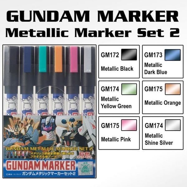  Gundam Metallic Marker Set 2 GMS125 - Bút tô màu Gundam 