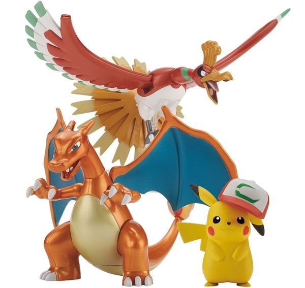  Pokemon Plamo Collection Ho-Oh, Charizard & Ash's Pikachu Set 