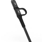  Cáp sạc Android Fast Charging Multi-Plug Cable 200cm Feeltek USB-C MicroUSB - màu đen 