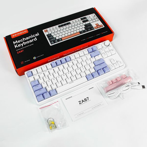  Bàn phím cơ có dây Zifriend ZA87 Purple Hot Swap 