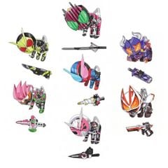 Móc khóa acrylic Kamen Rider kèm vũ khí