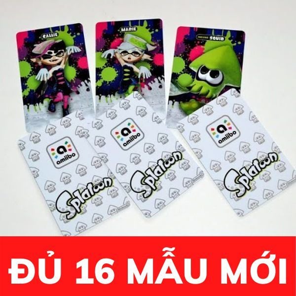 Thẻ bài amiibo Splatoon đủ 16 mẫu mới