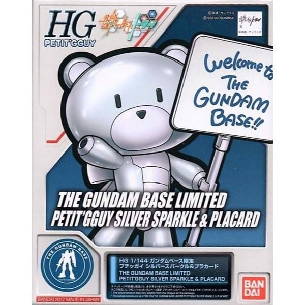  The Gundam Base Limited Petit'gguy Silver Sparkle & PlaCard (HGPG - 1/144) 