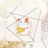  Huy hiệu kim loại Mèo Chiêu Tài 