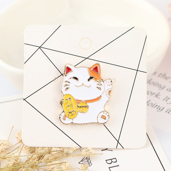  Huy hiệu kim loại Mèo Chiêu Tài 