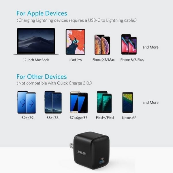  Cốc sạc USB-C tốc độ cao cho iPhone, iPad, Laptop Anker PowerPort Atom PD 1 - 30w - BLACK - A2017J11 