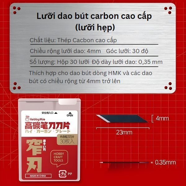  Bộ 30 lưỡi dao gọt mô hình carbon thay thế Hobby Mio 