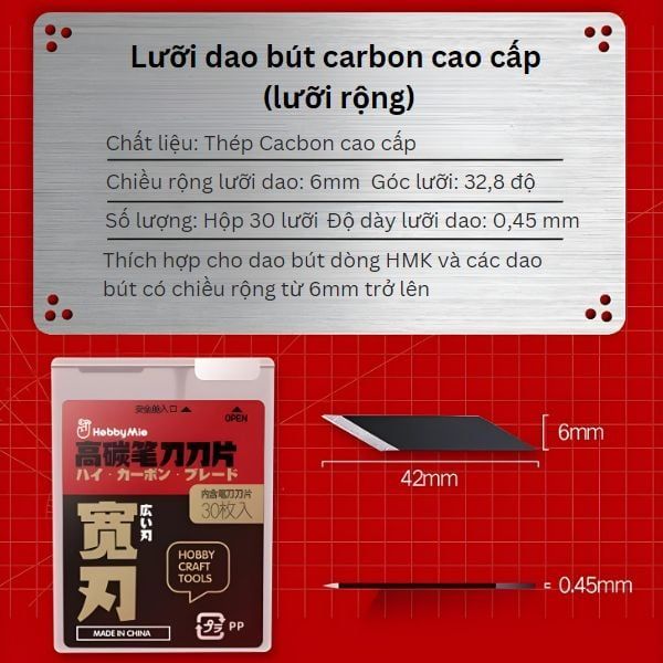  Bộ 30 lưỡi dao gọt mô hình carbon thay thế Hobby Mio 