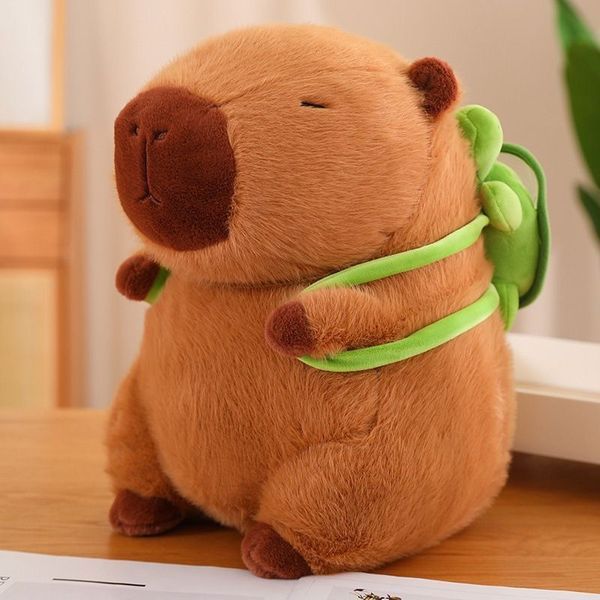 Thú bông chuột lang nước Capybara cõng rùa