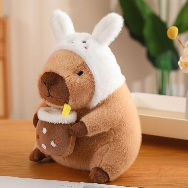 Thú bông chuột lang nước Capybara cosplay thỏ đáng yêu