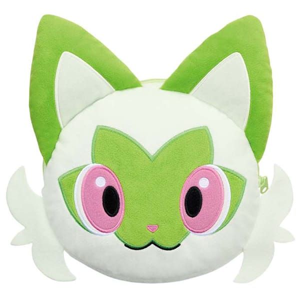 Thú bông kiêm bóp đựng Pokemon Sprigatito Big Face Shaped Plush Pouch