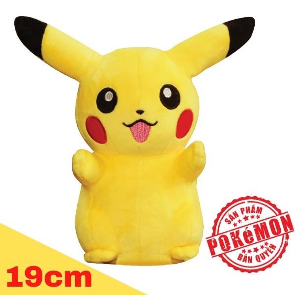  Thú bông Pokemon Pikachu 19cm - Đồ chơi Pokemon chính hãng 