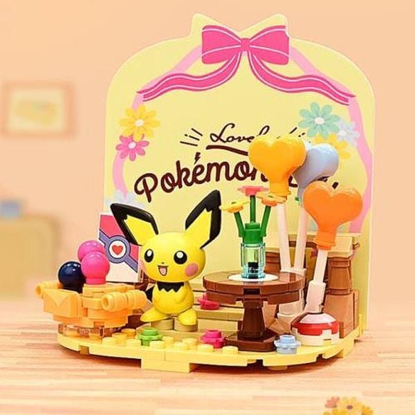 Keeppley Lovely Pokemon Days - Pichu A Fun Party K20226 đồ chơi dễ thương đẹp mắt chất lượng tốt nhựa ABS an toàn chính hãng giá rẻ trưng bày trang trí góc học tập bàn làm việc