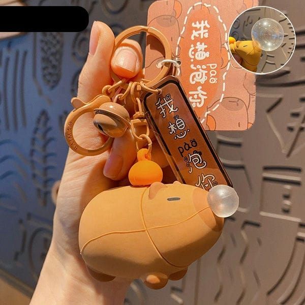  Móc khóa giải stress chuột lang nước Capybara ngủ 