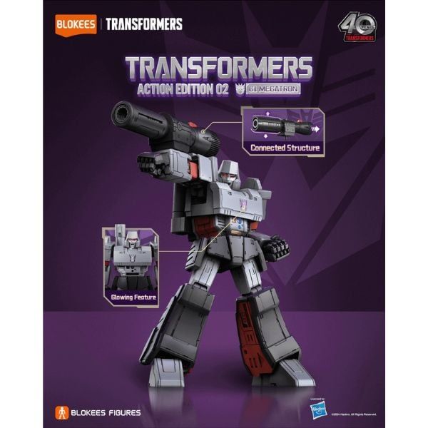  Blokees Figures Transformers Action Edition 02 - G1 Megatron 20cm Luminous Eyes 