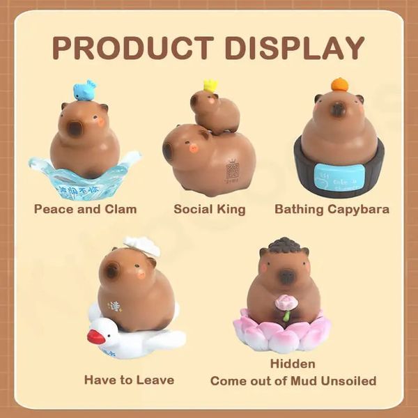 Mô hình Capybara Emotional Stability Blind Box hộp mù ngãu nhiên đẹp mắt  màu sắc tươi sáng trang trí trưng bày góc học tập bàn làm việc