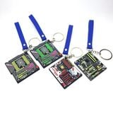  Móc khóa bo mạch PC cao su 3D 