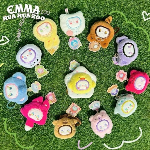 unbox Hộp Mù Lucky Emma Rua Rua Zoo Scented Plush Keychain Ver 2 Blind Box mở ngẫu nhiên móc khóa dễ thương đáng yêu