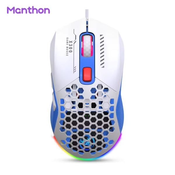  Chuột Manthon HXSJ X300 LED RGB 7200 DPI White 