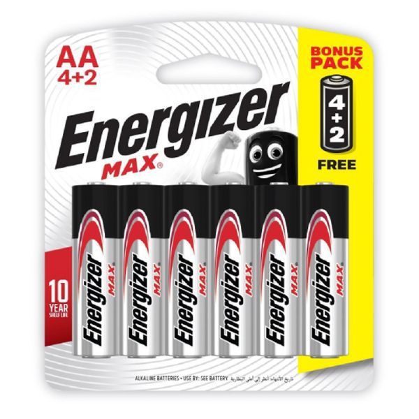  Vỉ Pin AA Energizer Max E91 BP4+2 (Vỉ 4 viên tặng 2 viên) 