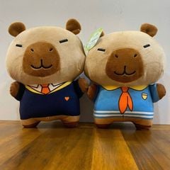 Thú bông Capybara mặc đồng phục 20cm